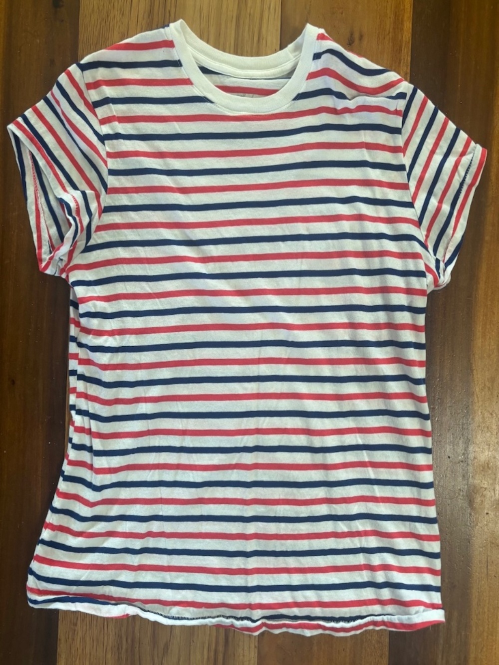 Universal Thread Red White Blue Striped T Shirt Size Large Americana Casual Tee